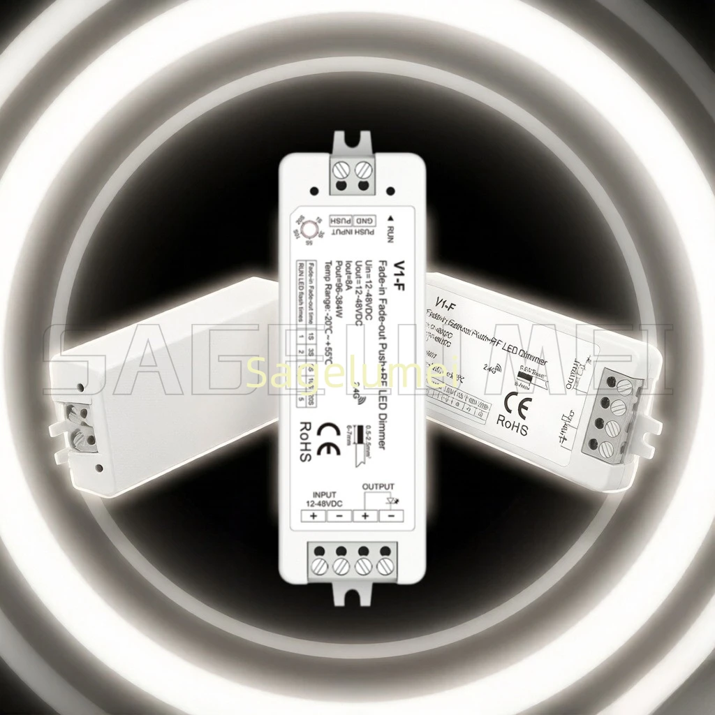 DC12V 24V 36V 48V Skydance V1-F Fade-in Fade-out Push RF LED Dimmer 5 Fading Speed Push Dimming For 2.4G Remote Controller R11