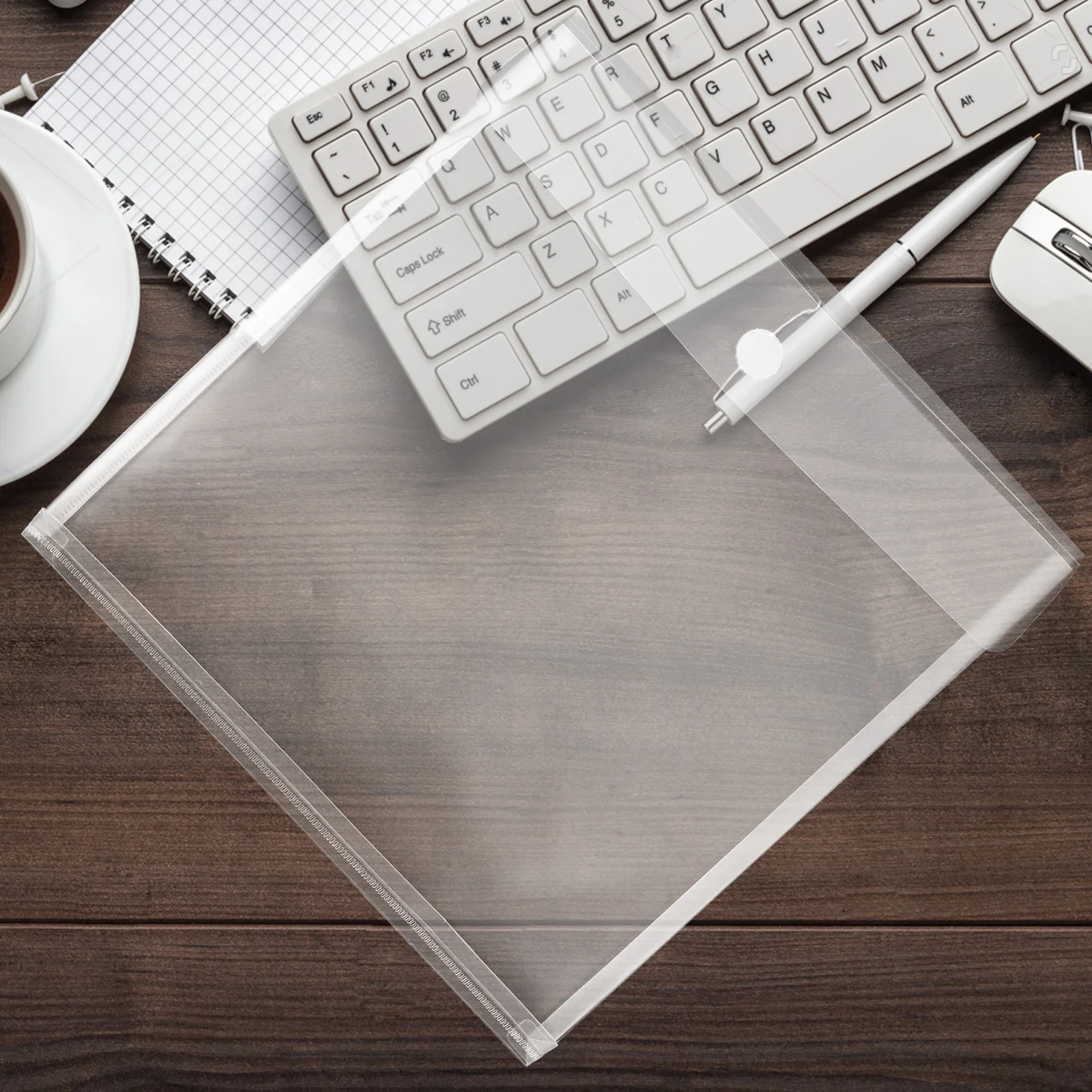 

24Pcs Tape Document Bag Heavy Duty Plastic Craft Paper Organizer with Label Side Loading Closure for Scrapbook Cardstock