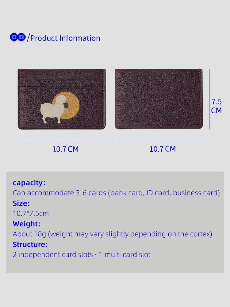 Luxury Handcrafted Goat Leather ultra-thin Card Holder Wallet, Saddle Stitch Inlay, Multi-Function Travel Gift for Men & Women