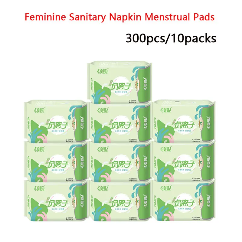 

300 Pcs/10pack Anion Menstrual Pad Sanitary Towels Panty Liners For Women Health Care Feminine Hygiene Product Towels Cotton Pad