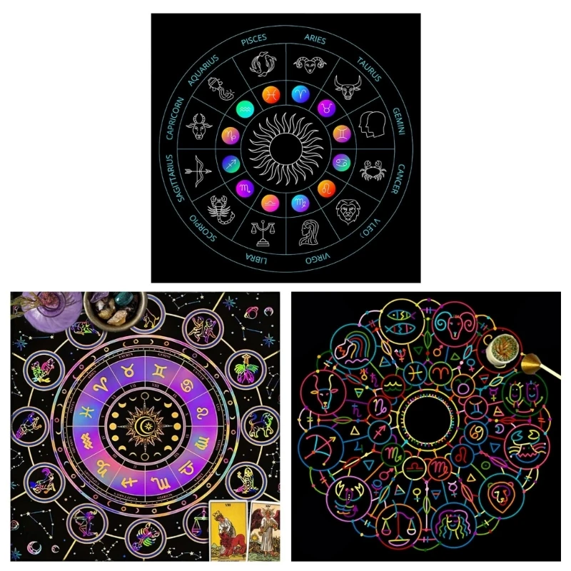 

Divinations Tablecloth Constellations Moonphases Tarot Cards Tablecloth Altars Cloth Divinations Board Game TOP quality