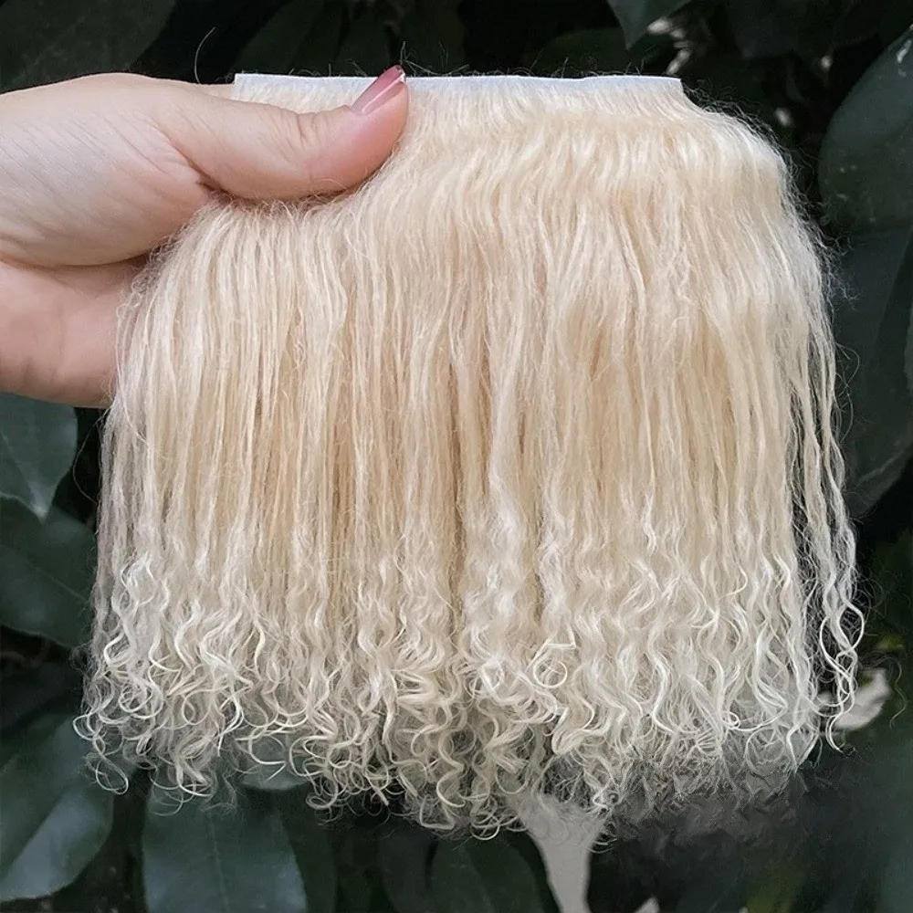 Mongolia Fur Sheepskin Wool Extensions Curly Texture Durable Curly Hair Extensions DIY Wig Doll Wig Hair Row Doll Hair BJD Dolls