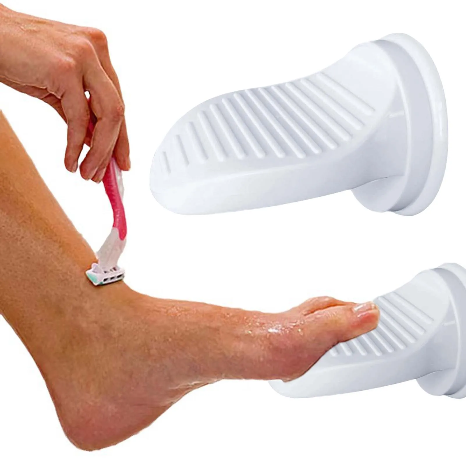 Bathroom Shower Foot Rest Easy Installation Suction Cup with Thickened Material Suitable for Polishing Wearing Shoes