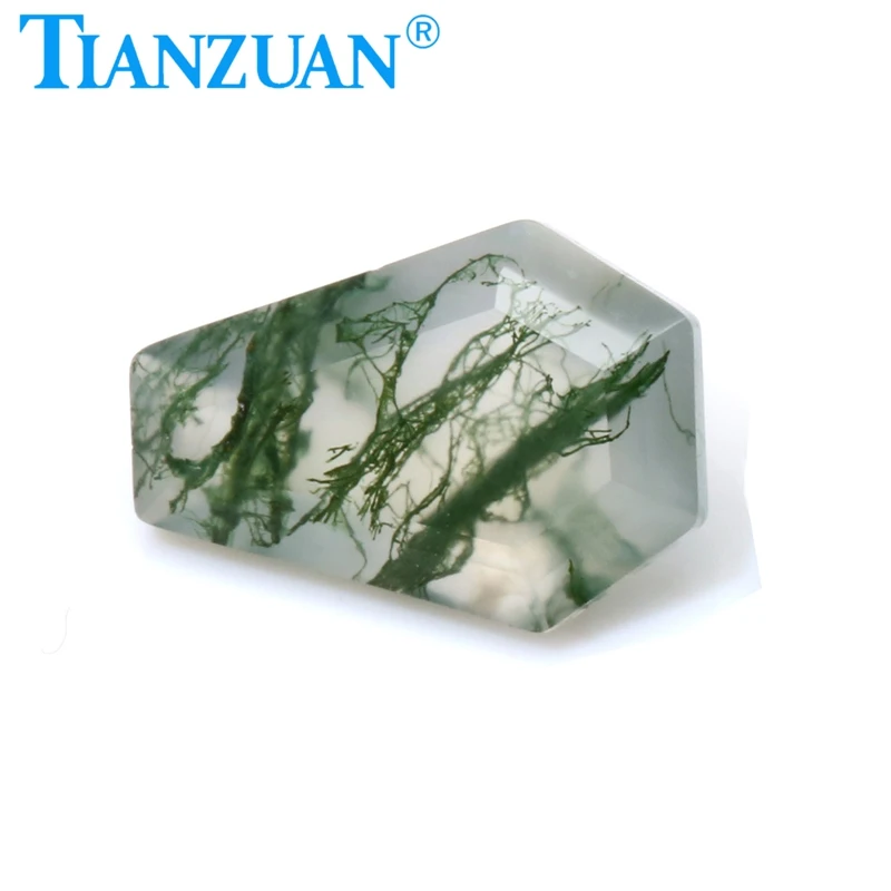 

7x10mm Coffin Shape Natural Agate Seaweed Green Agate Stones Agate Beads Loose Gem Stone for Jewelry Making