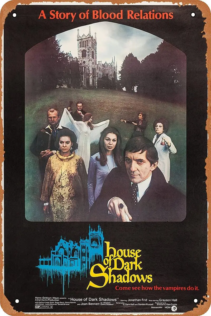 House of Dark Shadows (1970) Movie Poster Vintage Metal Tin Sign, Wall Decor for Bars, Restaurants, Cafes Pubs 12 x 8 Inch  sign