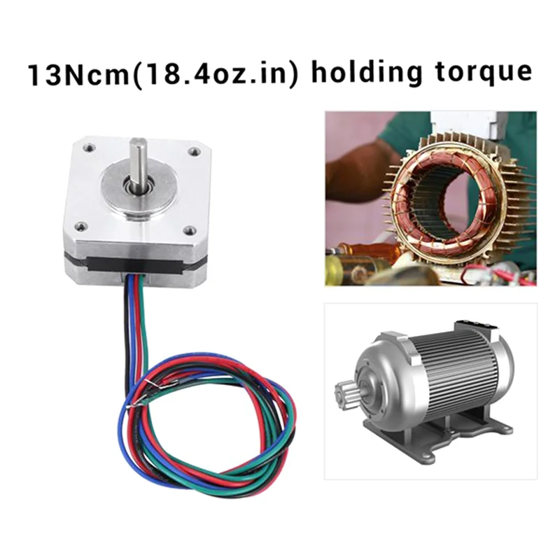 10 PCS 17HS08-1004S 4-Lead Nema 17 Stepper Motor 20mm 1A 13Ncm(18.4Oz.In) 42 Motor Nema 17 Stepper for DIY 3D Printer