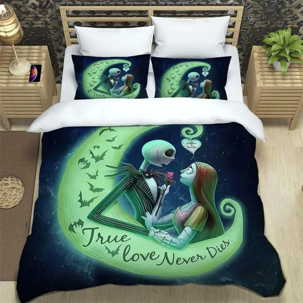 Disney The Nightmare Before Christmas Bedding Set,Nightmare Before Christmas Duvet Cover Set,Cartoon Quilt Cover 2/3pcs Polyeste