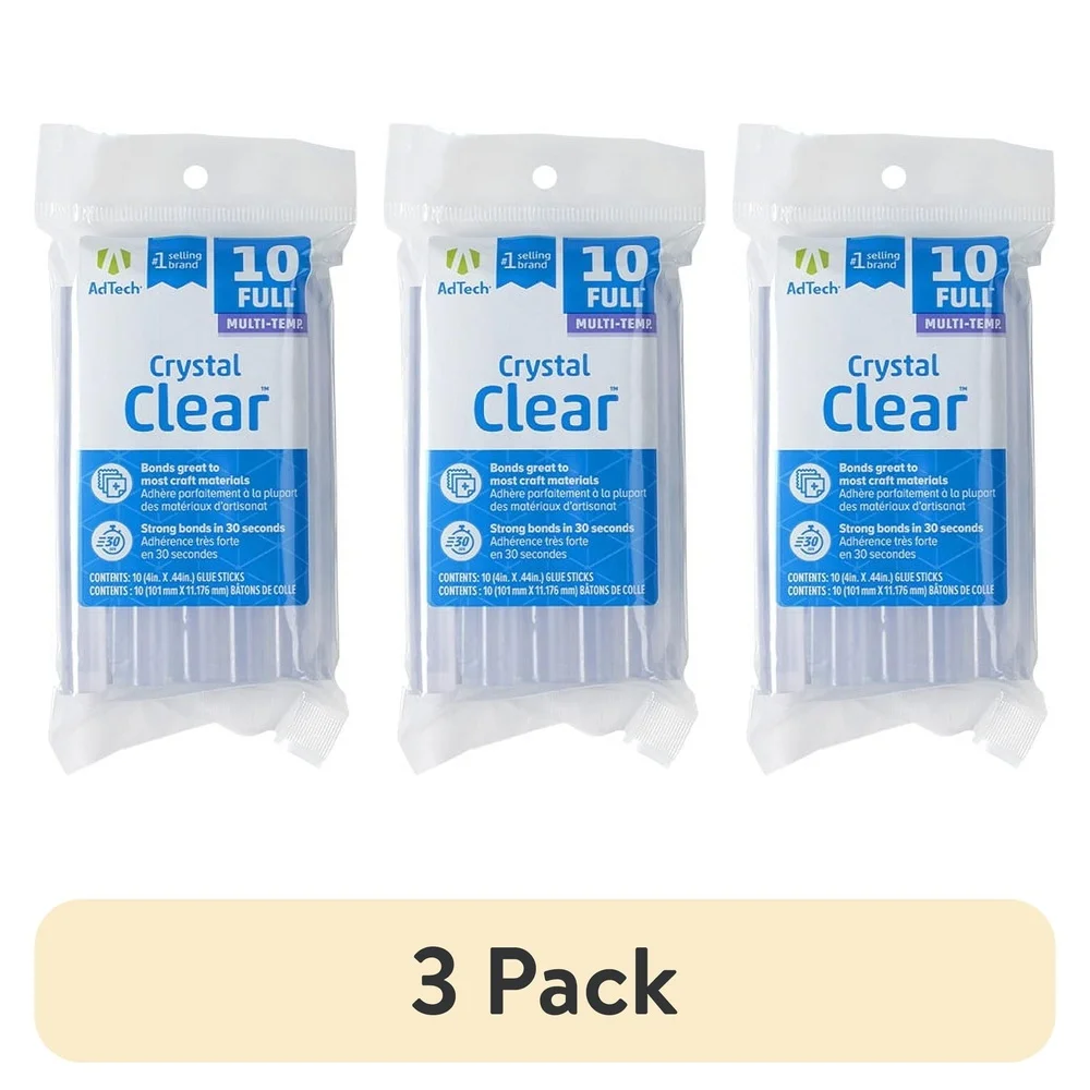 3 パック クリスタルクリア ホット グルー スティック フルサイズ 直径 4 インチ 直径 44 インチ 強力な接着 クラフト DIY プロジェクト