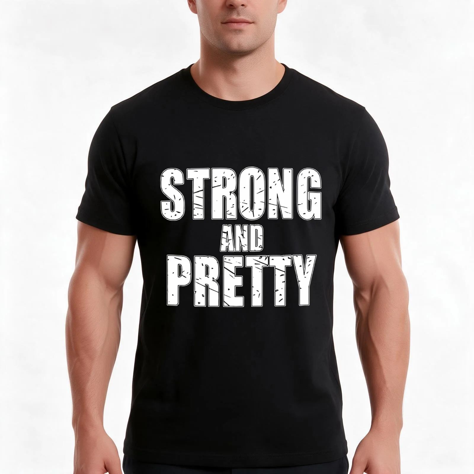 Robert Oberst Strong and Pretty Funny Workout Gym T-Shirt, Summer Casual Cotton Tee, Oversized Streetwear Tops, Unisex Men Women