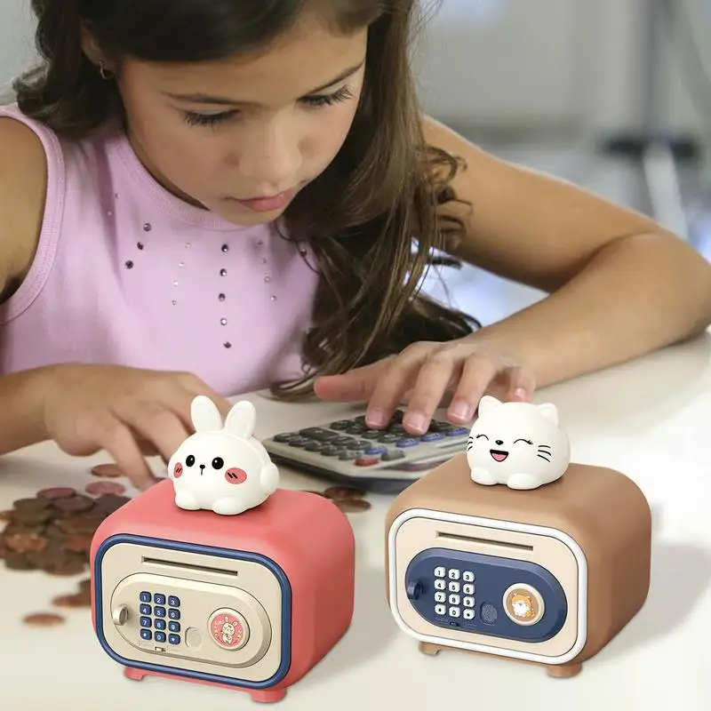 Electronic Money Bank For Kids ATM Password Money Saving Box Bank Safe Money Jar With Password And Fingerprint Unlocking