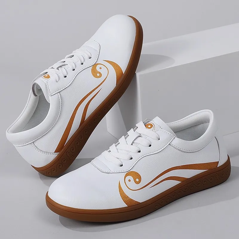 

New Cowhide Rubber Sole Anti-Slip Tai Chi Shoes Comfortable Martial Arts Training Shoes for Outdoor Sports and Morning Exercise