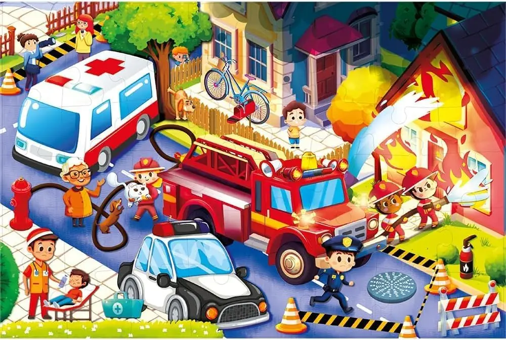 

Wooden Puzzle 1000/500/300Pcs Fire Scene Painting Jigsaw Puzzle Challenging Family Activity Game for Gameroom Bedroom Livingroom