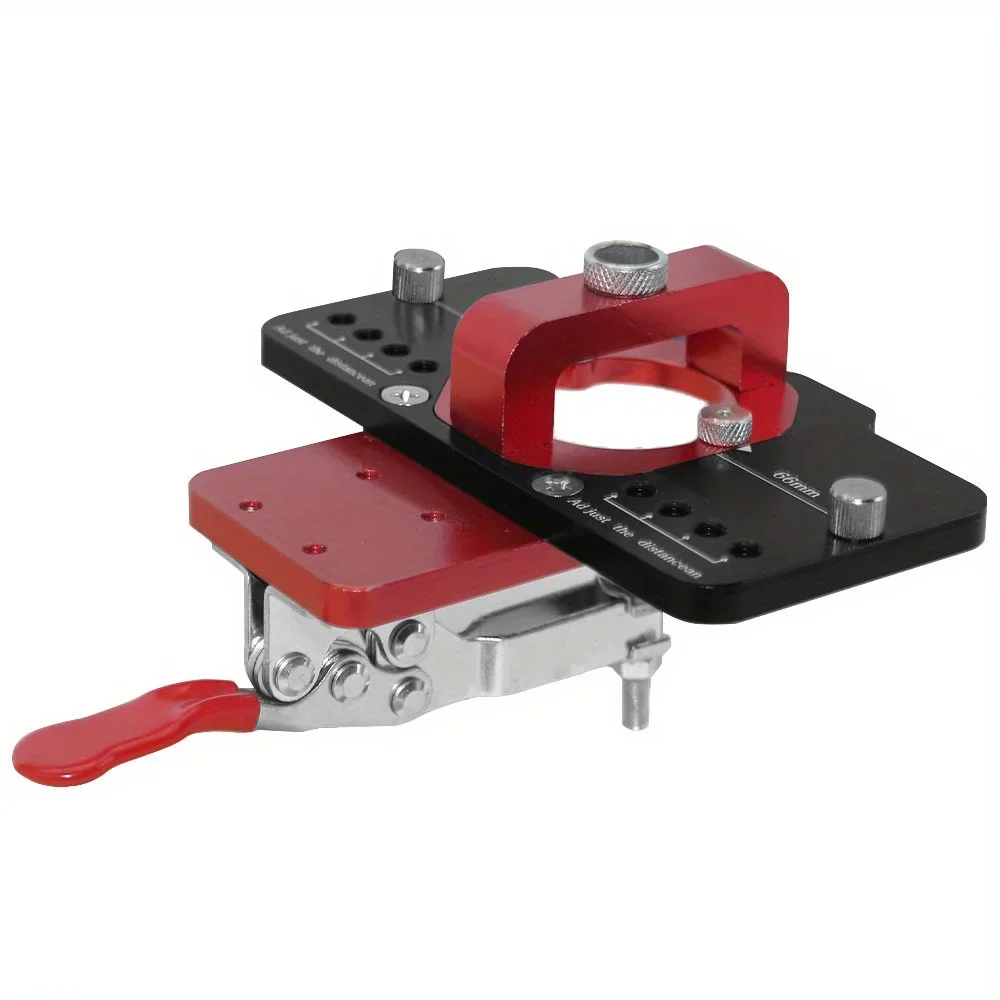 35mm Concealed Hinge Jig, Aluminum Cup Hole Drilling Template Fixture, Woodworking Hinge Drill Guide Opener for Cabinet Doors