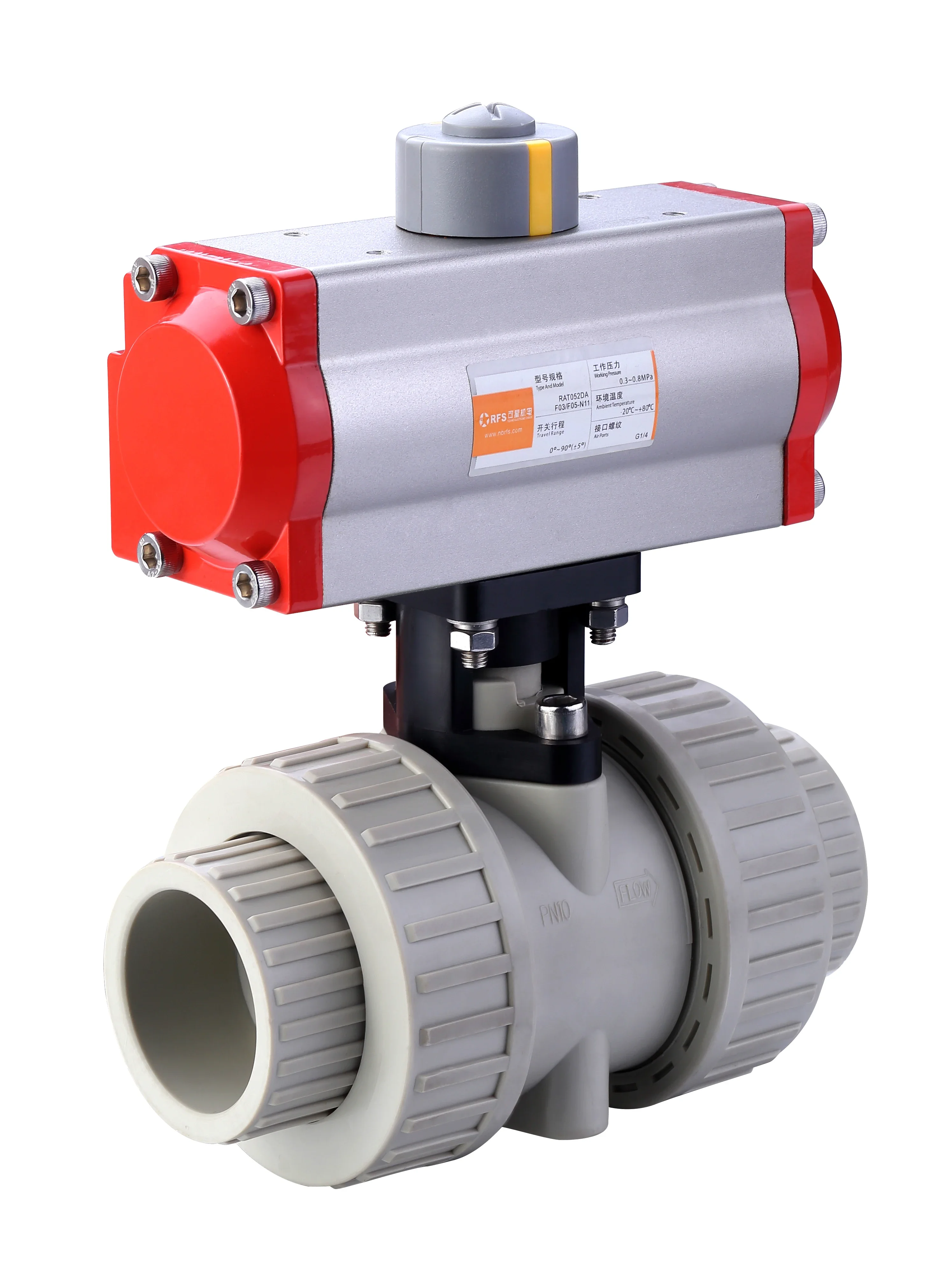 High Quality PVC Plastic Quick Installation 2 Way Ball Valve 2 Way 3 Way Plastic PVC Pneumatic Ball Valve