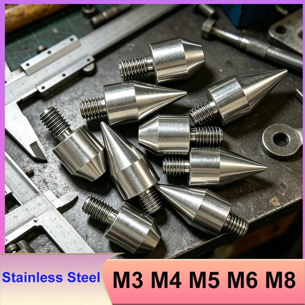 5pcs M3 M4 M5 M6 M8 Taper Head External Thread Locating Pin Stainless Steel Positioning Stud Precision Hardware Fastener