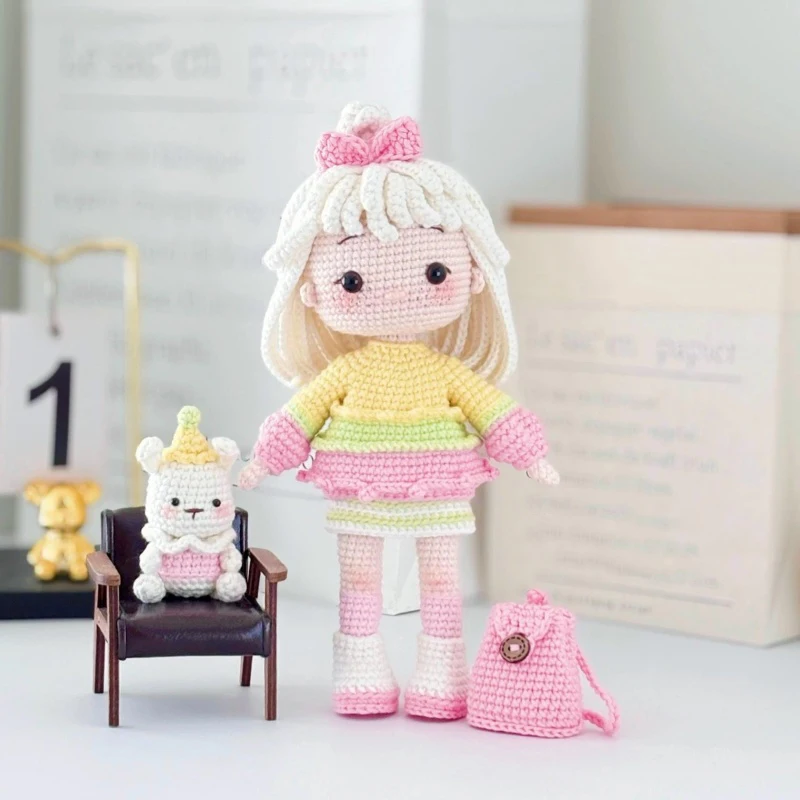 

Crochet Amigurumi Girl Doll DIY Hook Materials Set Kit Knitting Supplies Knitting Art and Crafts Gift Crochet Pattern In English