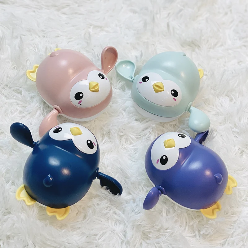 1PCS Cute Cartoon Animal Penguin Classic Baby Water Toy Infant Swim Penguin Wound-up Chain Clockwork Kids Beach Bath Toys