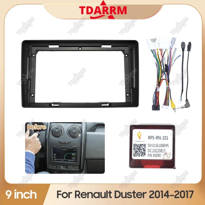 Para 2014-2017 RENAULT DUSTER 9 pulgadas LHD Radio de coche Android pantalla de Audio estéreo reproductor de vídeo Multimedia marco de arnés de navegación