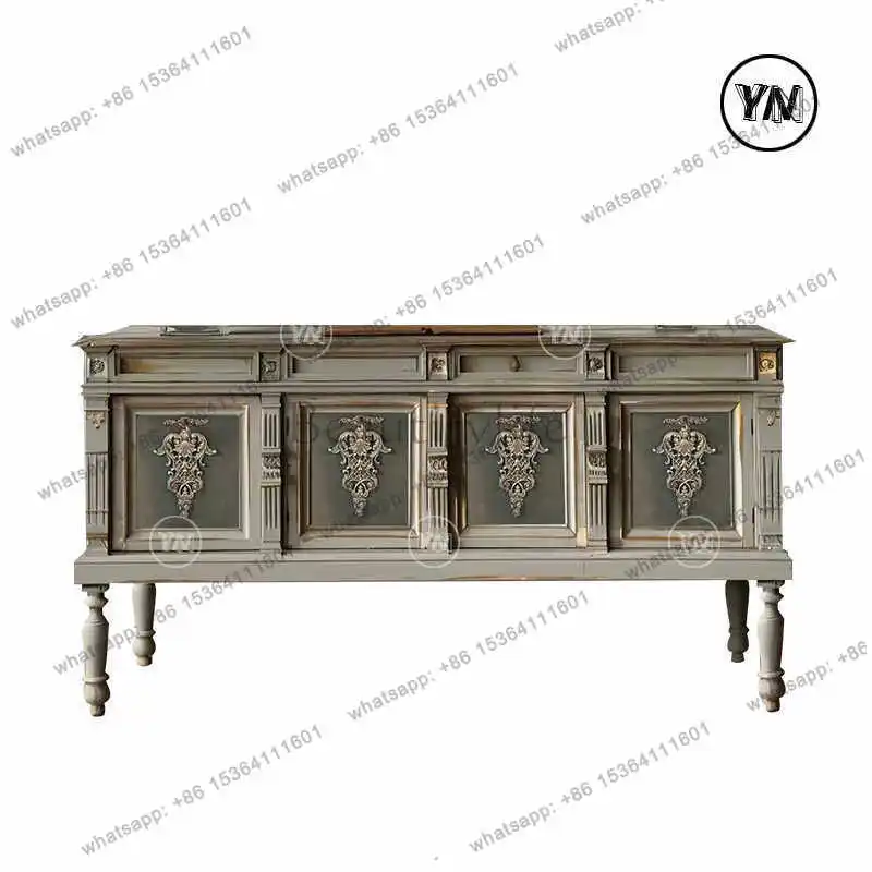 Old carved storage solid wood dining side cabinet household locker can be customized