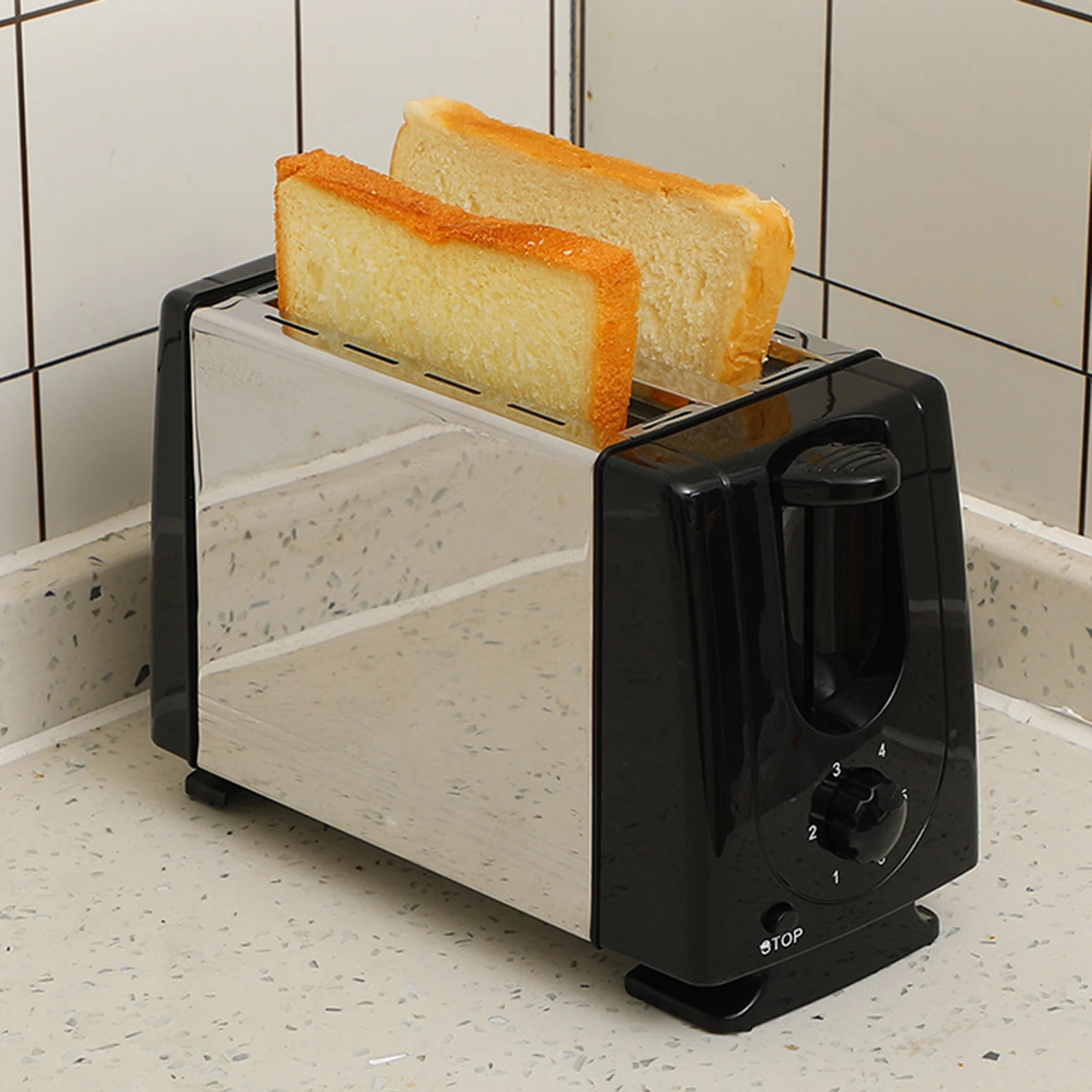 محمصة خبز كهربائية أجهزة المطبخ الذكية تسخين سريع مدمج لتوفير المساحة مع 6 إعدادات للتحميص وصانع الساندوتشات