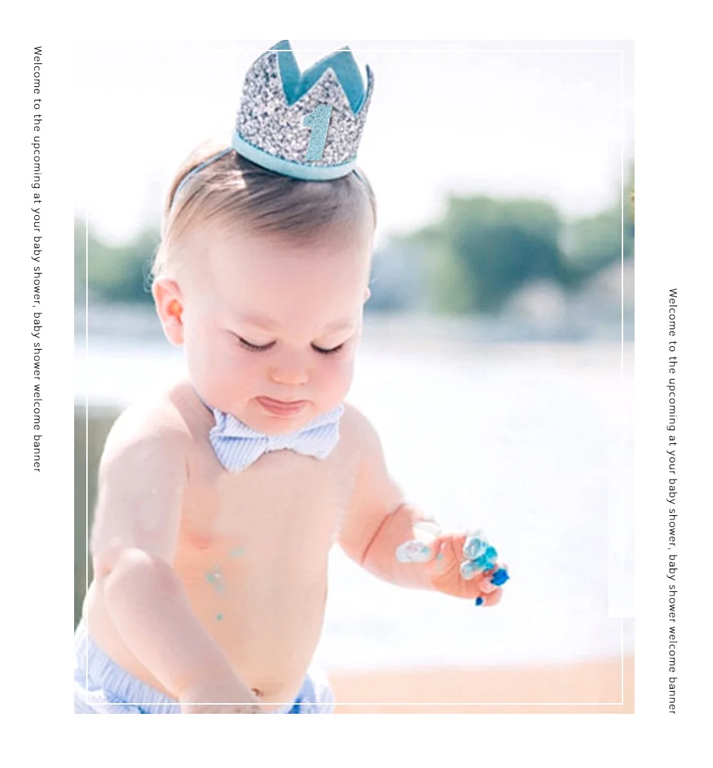 Baby 1st Birthday Hat Baby First Birthday Party Hats for Newborn Boy Girl Year old Headband Baby Shower Birthday Party Hat Decor