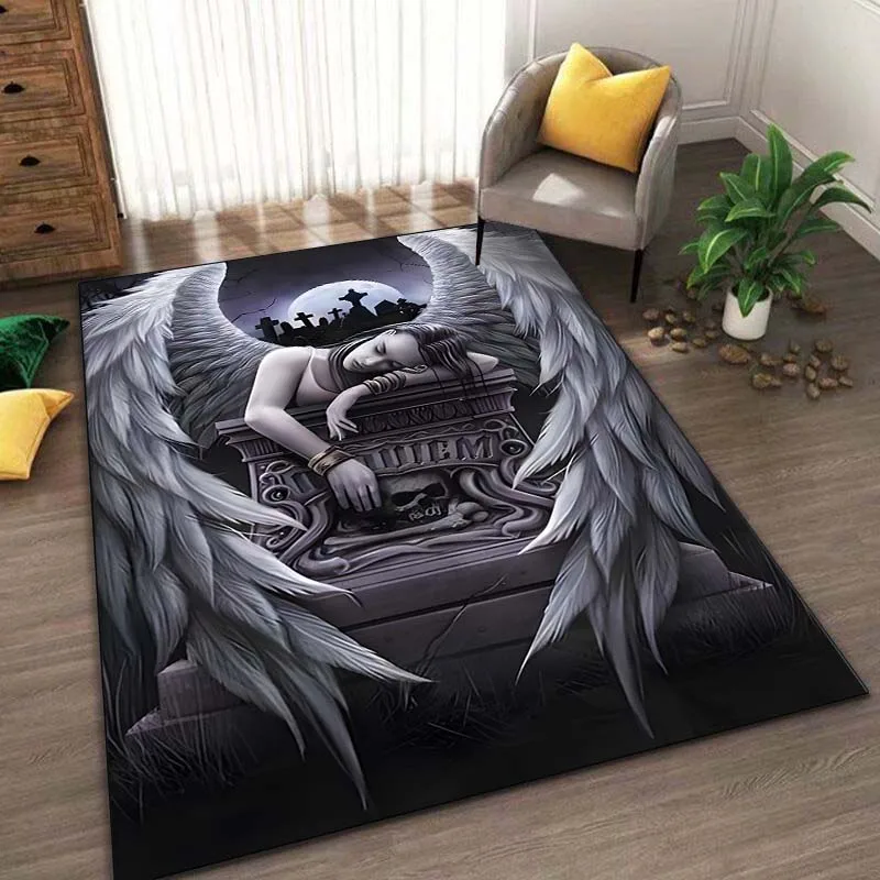 Angel Wings Fallen Angel Pattern Floor Mat Rug 15 Sizes Living Room Bedroom Bedside Bathroom Floor Mat Area Rug  Decor Maison