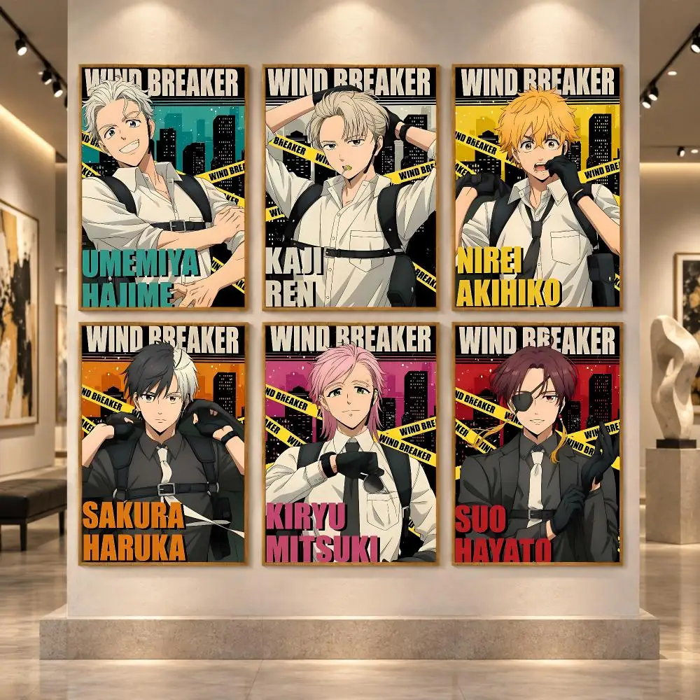 WIND B-BREAKER Anime Poster Stickers Self-Adhesive Mural Wall Art Decals for Bedroom Living Room Home Painting Decor Gift