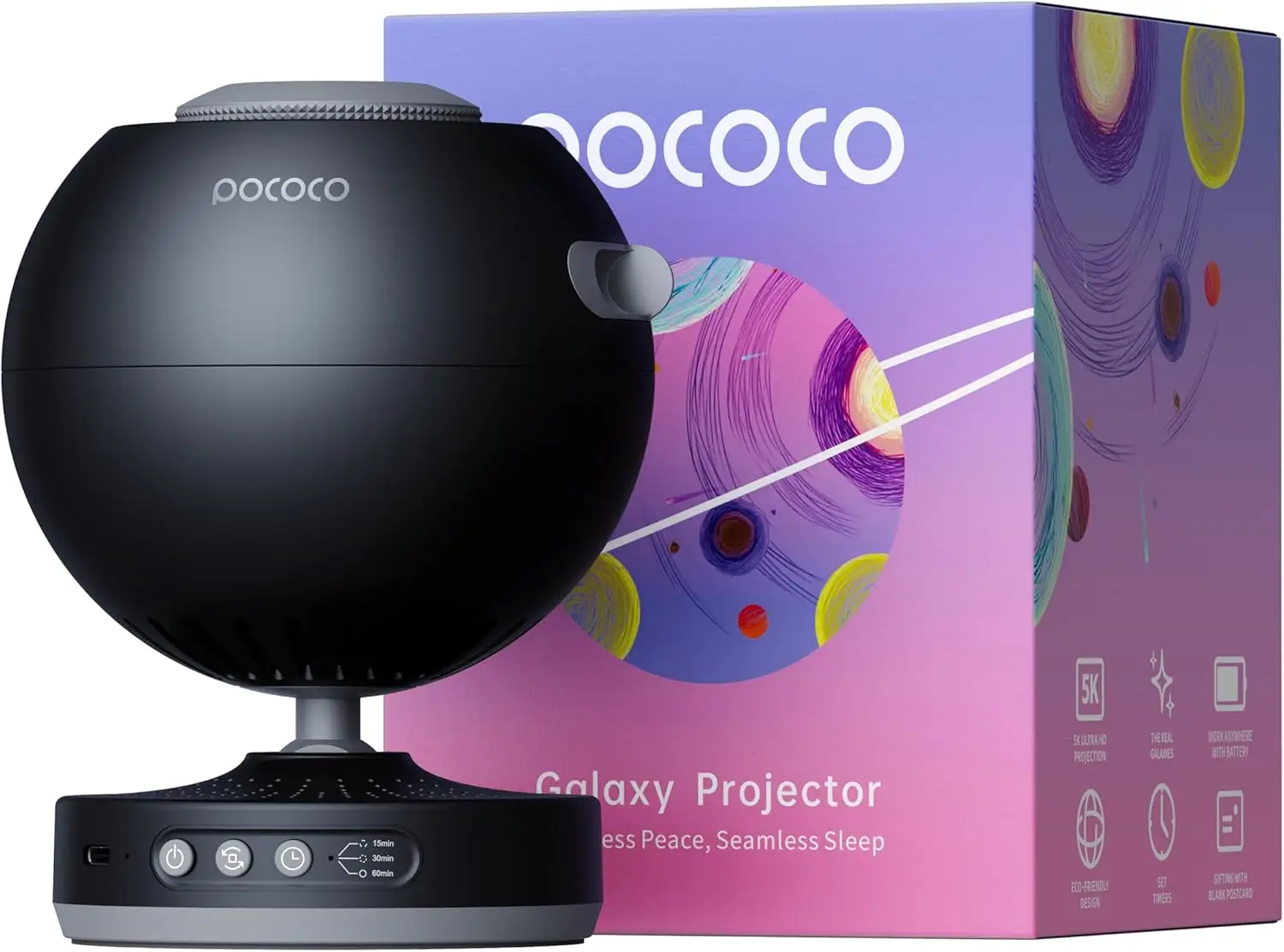 

Galaxy Star Projector for Bedroom with Replaceable Discs, High-Definition Night Light for Relaxation and Sleep