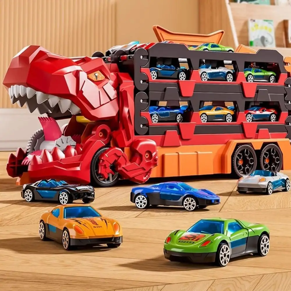 รถไดโนเสาร์แบบพับได้ รถบรรทุกแปลงร่างได้ รถมินิโลหะ รถแข่งไดโนเสาร์ รถแข่งแบบหล่อขึ้นรูป รถรางไดโนเสาร์