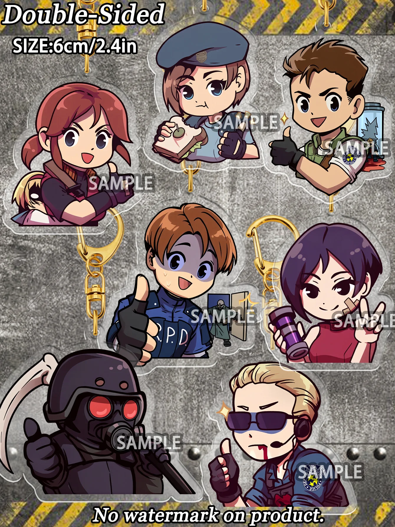 

Biohazard Keychain, Resident Evil Keychain, Leon S. Kennedy, Ada Wong, Albert Wesker, Jill, Claire, Leon Keychain, Bag Pendant, Car Pendant, Birthday Gift
