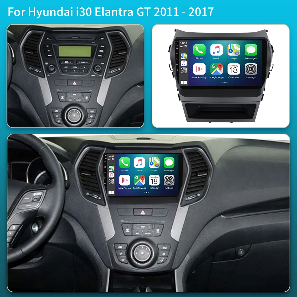 9 Inch 2 Din Android Car Radio for Hyundai IX45 Santa Fe 2013 2014 2015 2016 2017 Car Stereo Android Auto Carplay Navigation GPS