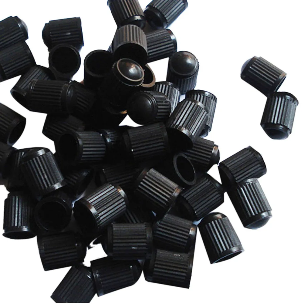 

100Pcs Tire Caps Durable Plastic Black for Cars Trucks Easy to Install Long Lasting Tyre Cap Car Tyre Cap Tire Cover