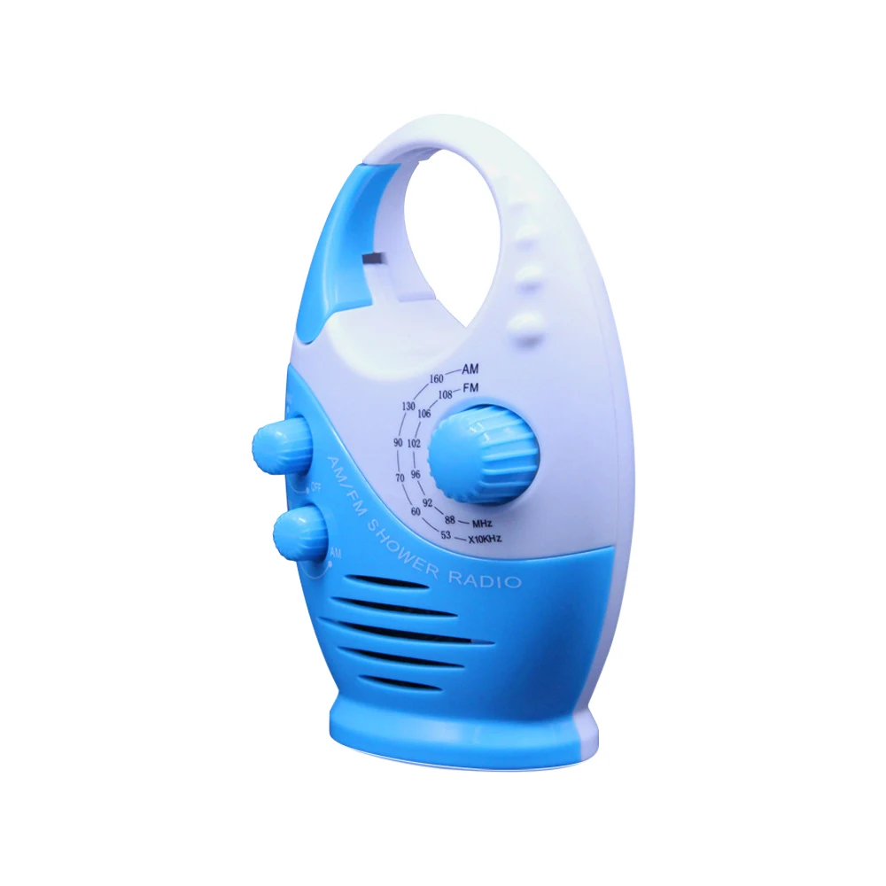 Waterproof Portable FM AM Radio Shower Music Hanging Radio Suit Bathroom Bath Cabin Black Powerful Hi-Fi Speakers Radio Operated