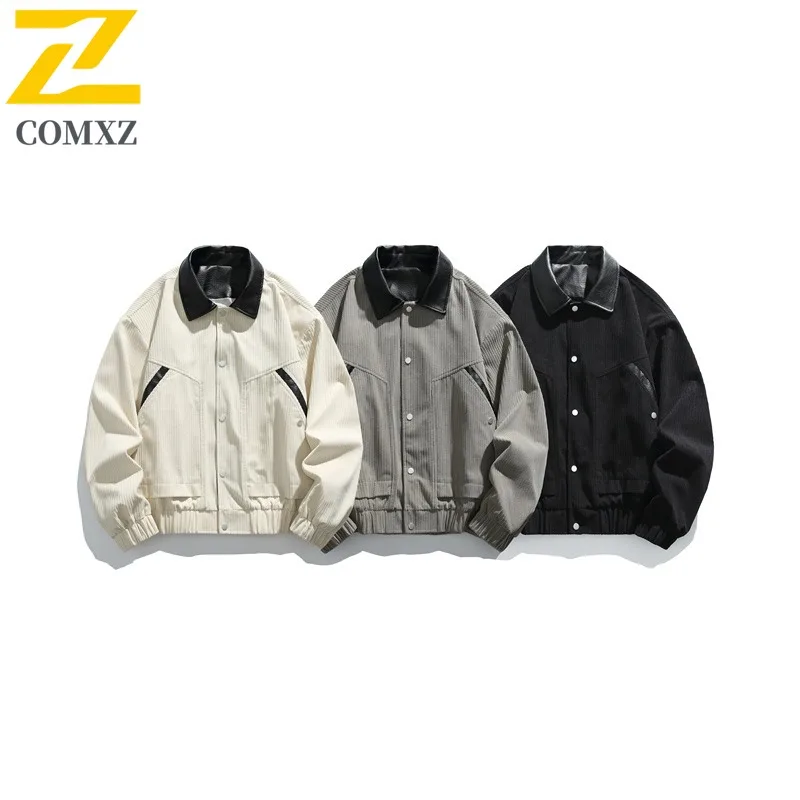 

COMXZ 2025 New Jacket Men Leisure Stand Collar Camping Versatile Coat Travel Windproof Thin Trendy Men Autumn Windbreaker