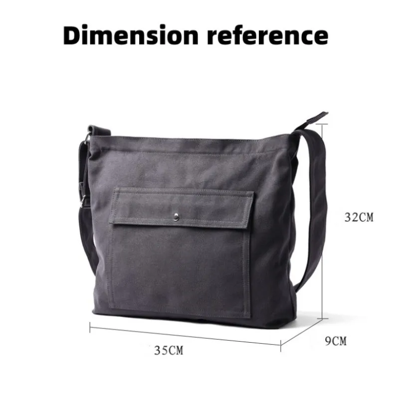 Canvas Men Messenger Bag Female Art Vintage Big Shoulder Satchels Harajuku Fashion Hip Hop Large Student Crossbody School Bag