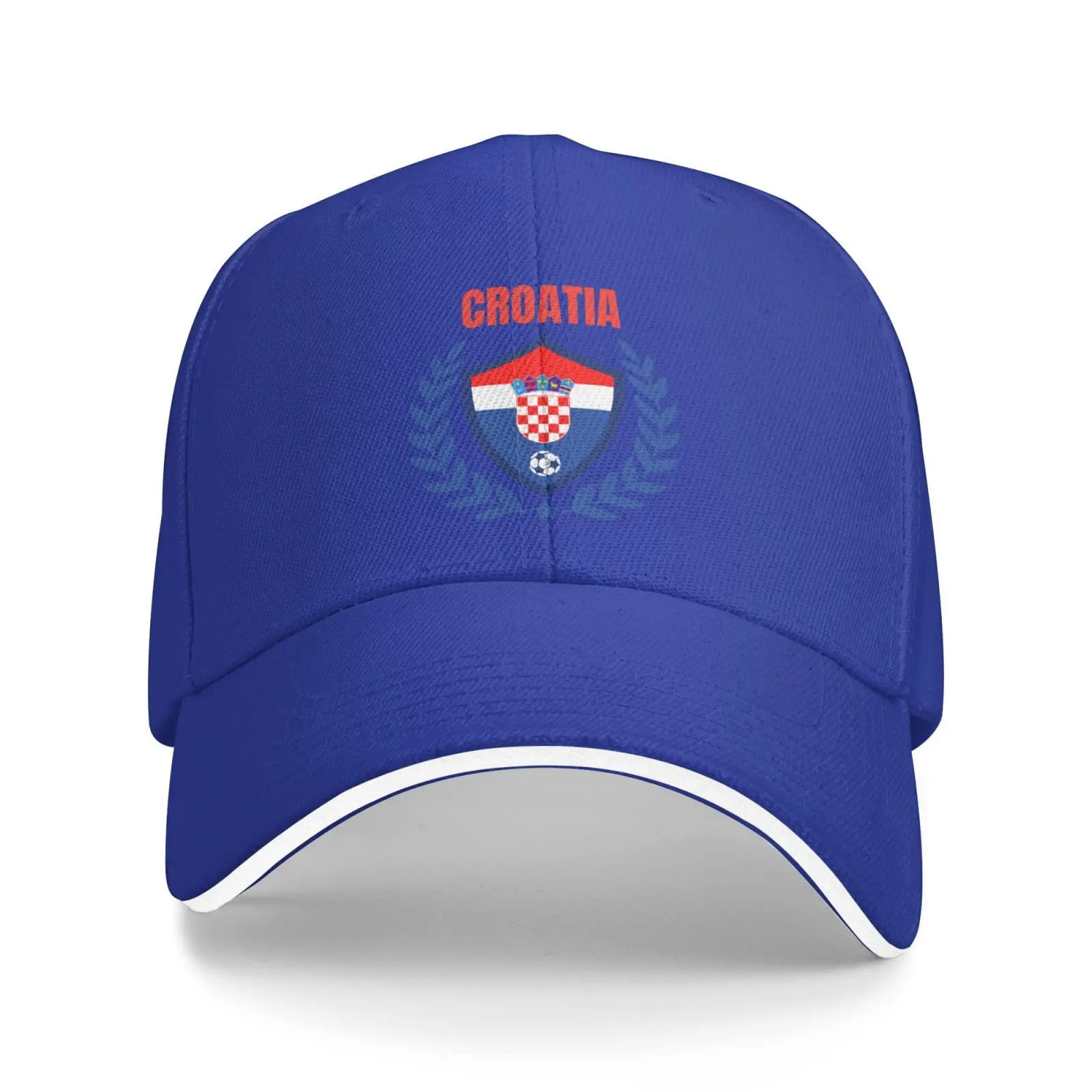 

Croatia Soccer Sandwich Hat Adjustable Baseball Cap Casquette Fit Men and Women Dad Caps Blue