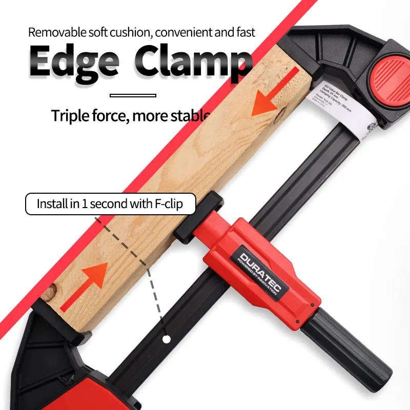 2pcs Edge Clamp Woodworking Quick F-Clamp G-Clamp Carpentry Auxiliary Tool 0-20mm Side Fixture Installed onto The Rail of F Clip