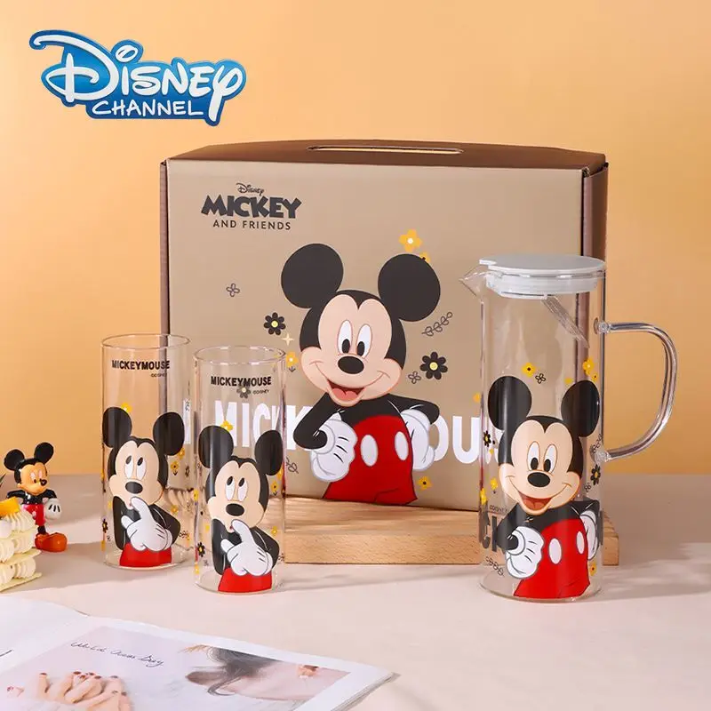 

Disney Series Heat-Resistant Glass Water Pitcher Large Capacity with Cute Cups Ideal for Family Home Use