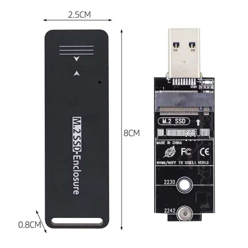 USB 3.0 to 2230 2242 NVME M-key M.2 NGFF SATA SSD External PCBA Case Adapter RTL9210B Chipset IN STOCK