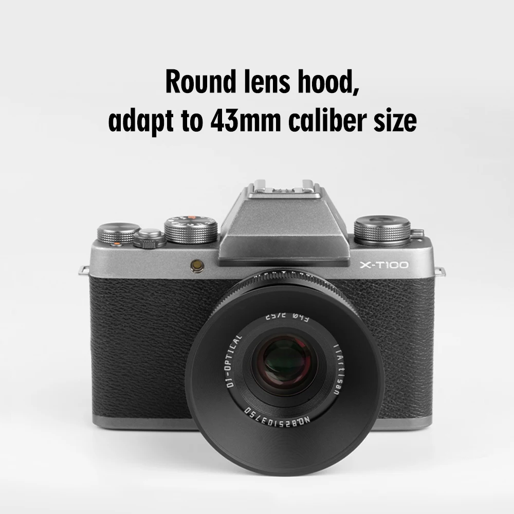 TTArtisan 43-B-LH 43mm Round Lens Hood 43mm Circular Light Shield Black For 50mm F2 APS-C 23mm F1.4 APS-C 25mm F2 Camera Lens