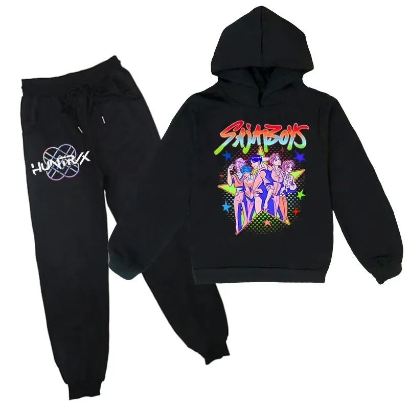 الأطفال هوديس مجموعات Kpop شيطان الصيادين ساجا الفتيان البلوز الفتيات الفتيان بلوزات أنيمي شاحنة الخريف ملابس الاطفال غير رسمية