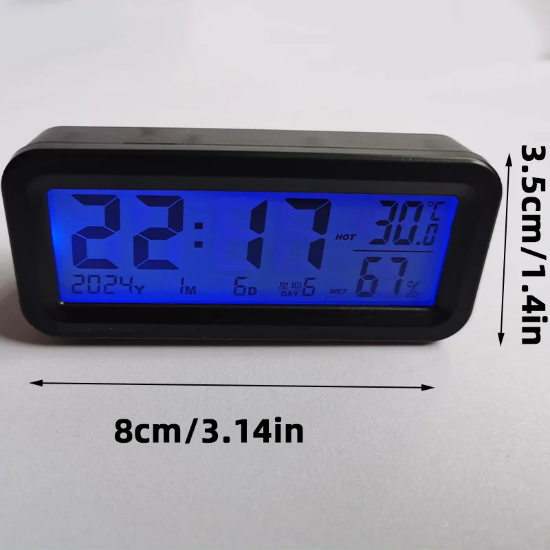 Car Digital Display Electronic Clock Car Clock Thermometer Luminous Time Electronic Clock  ﻿ Solar Car Electronic Watch S78