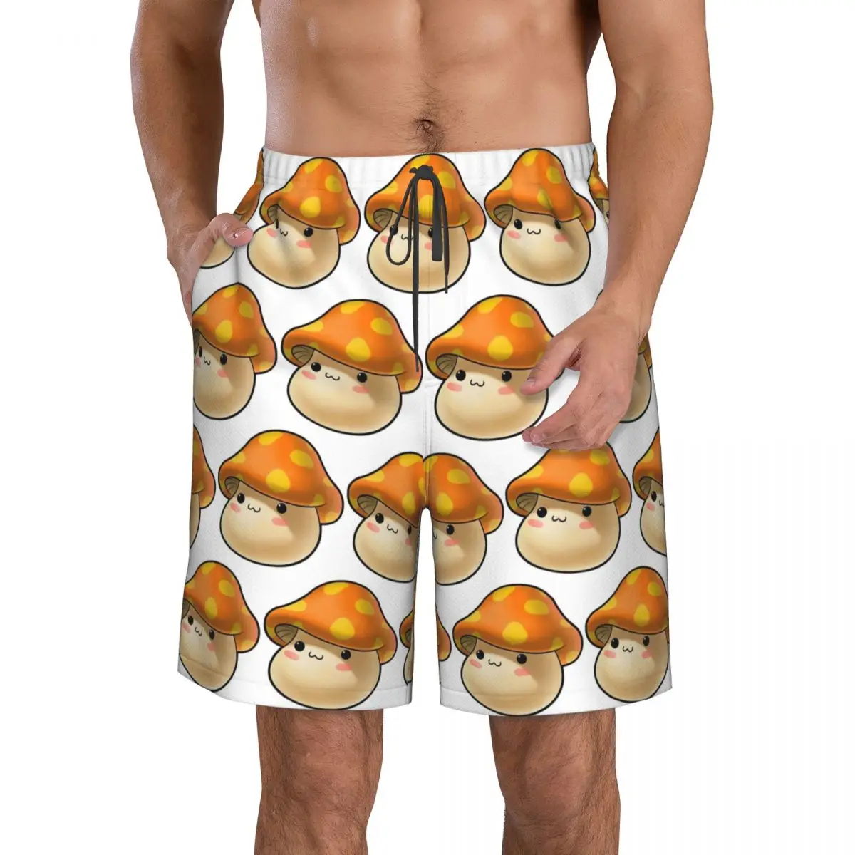 Maplestory Mushroom Trunks Beach Board Shorts Casual Quick Dry Swim Summer Men Pants
