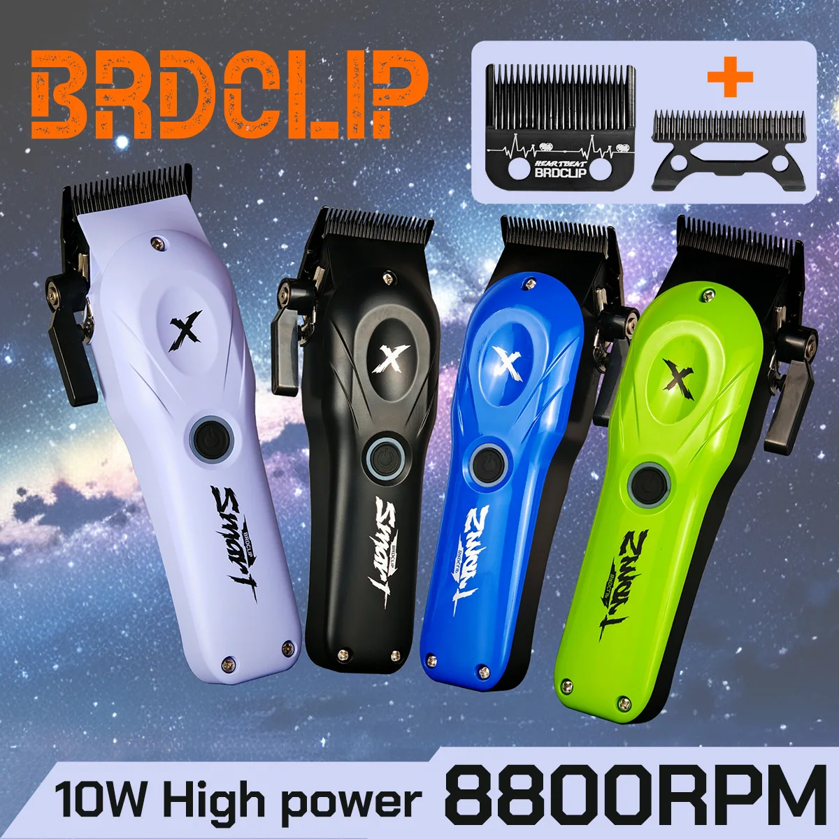 

8800RPM New Professional BRDCLIP BRD-108 Electric High Power Motor Hair Clipper Hair Salon 4500mAH DLC Blade Men Barber Machine