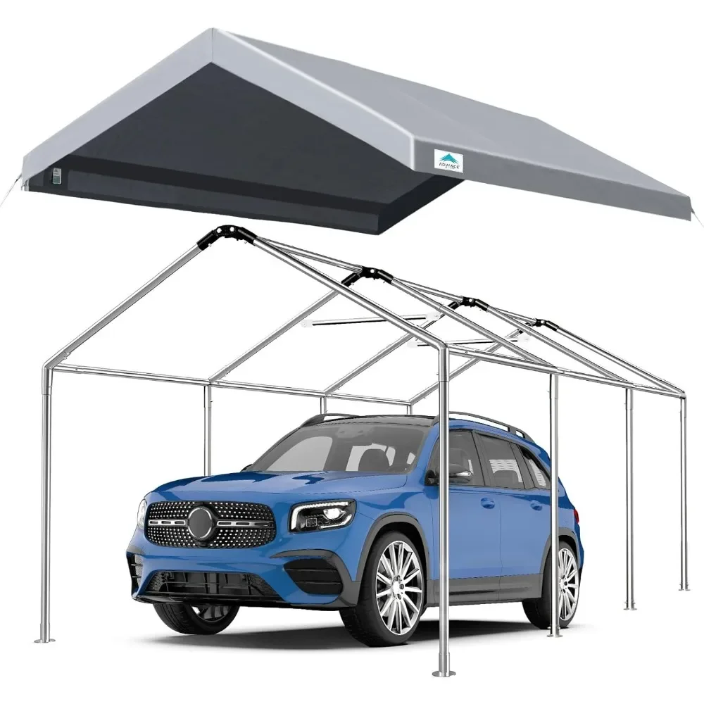 

10x20 ft Easy-to-install Carport, Save 50% Installation Time, Heavy Duty Car Canopy Garage Boat Shelter Party Tent, Gray