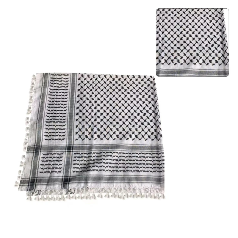 Muslims Arab Keffiyeh Shemagh Headscarf Arabian Dubai Bandana Shawl Neckwrap Dropshipping