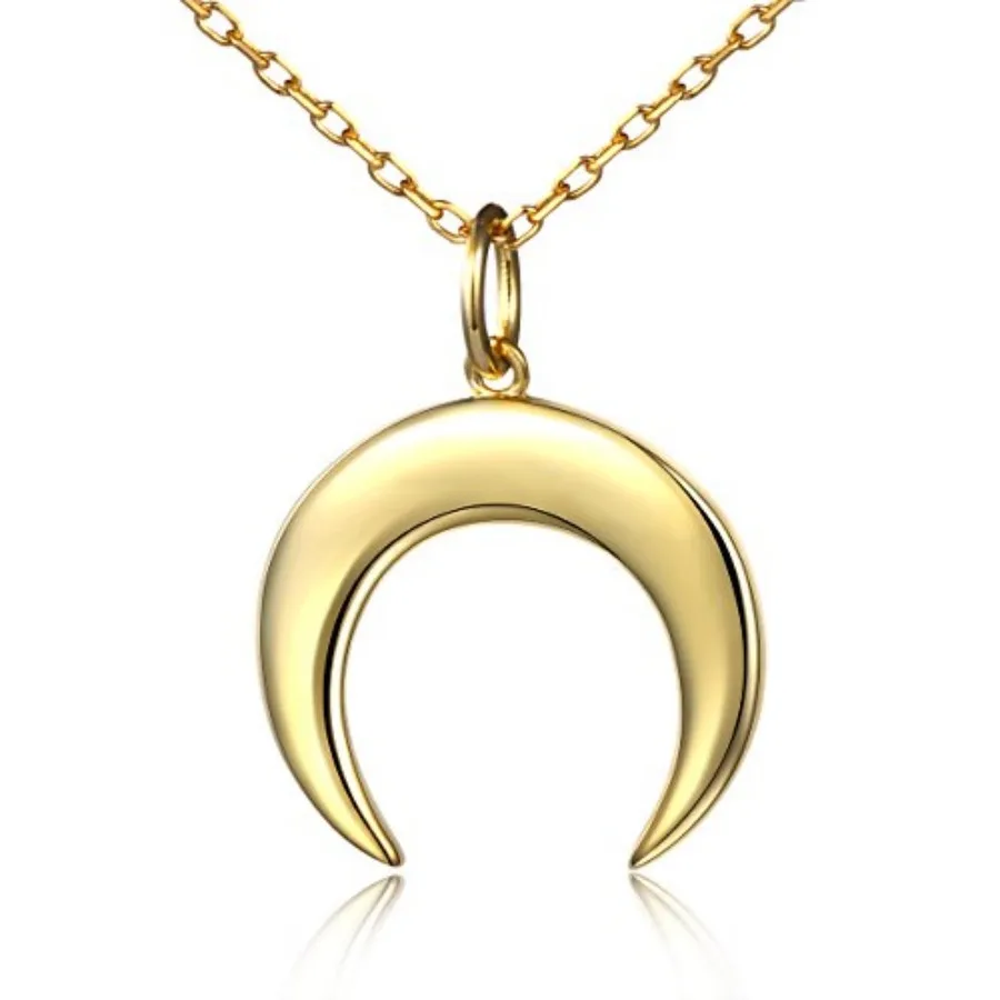 

DAOCHONG S925 Sterling Silver Crescent Pendant Necklace for Women Jewelry