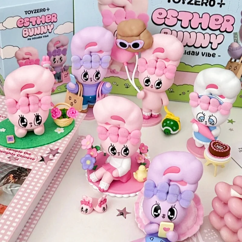

Esther Bunny Holiday Time Series флокированная слепая коробка милый декор для стола орнамент-сюрприз подарок на день рождения модная Коллекционная фигурка