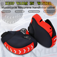 Winter Warm Motorbike Scooter Handlebar Grip Muffs Waterproof Windproof Motorcycle Hand Handlebar Gloves With Reflective Strip