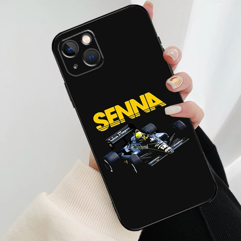 Ayrton Senna F1 Phone Case For iPhone 13 12 11 14 15 16 Pro Max Mini X XS Max XR Plus Case Back Cover